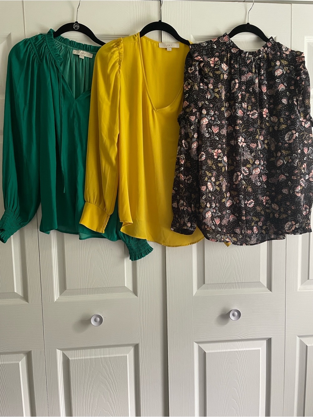 LOFT Women's Blouses — Green, Yellow & Black Floral